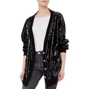 The Kooples Black Sequin Cardigan